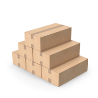 Small Pyramid Of Blank Cardboard Boxes PNG & PSD Images