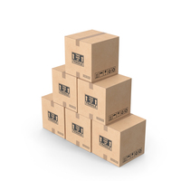 Small Pyramid Of Blank Cardboard Boxes PNG & PSD Images