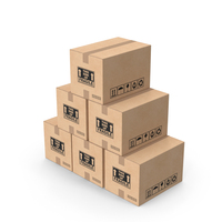 Small Pyramid Of Blank Cardboard Boxes PNG & PSD Images
