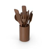 Kitchen Wood Utensils In Mug PNG & PSD Images