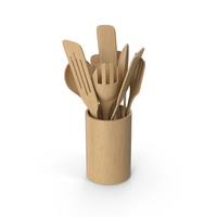Kitchen Wooden Utensils In Mug PNG & PSD Images
