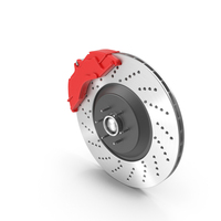 Performance Brake Disc And Red Brake Calipers PNG & PSD Images