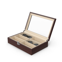 Opened Wooden Sunglasses Case PNG & PSD Images