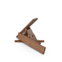 Broken Rustic Dark Colored Wooden Bench PNG & PSD Images