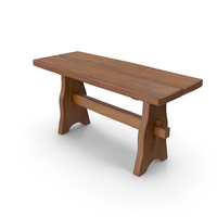 Rustic Dark Colored Wooden Bench PNG & PSD Images