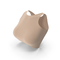 Beige Women Cropped Sleeveless Top PNG & PSD Images