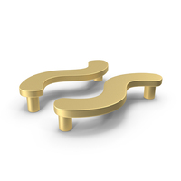 Door Handles Flat Wave Gold PNG & PSD Images