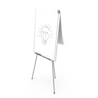 Flip Chart Stand with Sketch PNG & PSD Images
