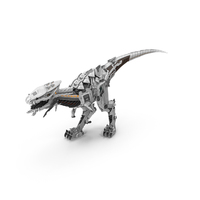 Mechanical T-Rex Dinosaur Attack Pose PNG & PSD Images
