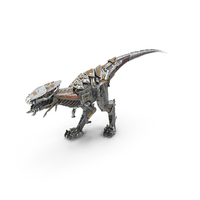 Mechanical Dinosaur Rex Attack Pose PNG & PSD Images