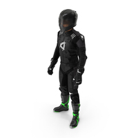 Motorcycle Rider in Protective Riding Gear Standing PNG & PSD Images