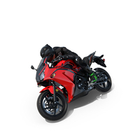 Racing Motorcycle with Rider Turning PNG & PSD Images