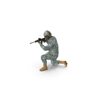 Army Soldier In Grey Camo With Goggles Aiming Fur PNG & PSD Images
