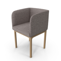 Fabric Chair with Wooden Legs PNG & PSD Images