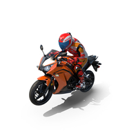 Honda Sport Bike With Rider In Racing Gear PNG & PSD Images