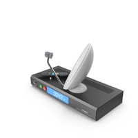 Satellite Receiver, Dish And Remote Control PNG & PSD Images