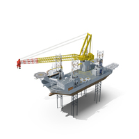Self-Lifting Floating Construction Vessel PNG & PSD Images