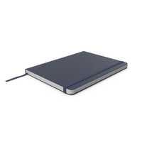 Blue Hardcover Notebook With Bookmark PNG & PSD Images