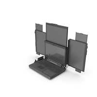 Professional Laptop with 6 Screens PNG & PSD Images