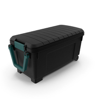 Plastic Storage Trunk With Wheels Green PNG & PSD Images