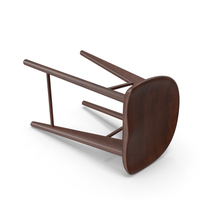 Dark Colored Wooden High Stool On The Ground PNG & PSD Images