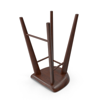 Dark Colored Wooden High Stool Upside Down PNG & PSD Images