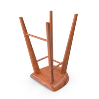 Light Colored Wooden High Stool Upside Down PNG & PSD Images