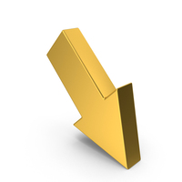 Gold Diagonal Arrow Down PNG & PSD Images