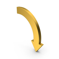 Gold Arrow Down PNG & PSD Images