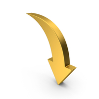 Gold Arrow Down PNG & PSD Images
