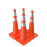 36 Inch Traffic Cone With Reflector PNG & PSD Images