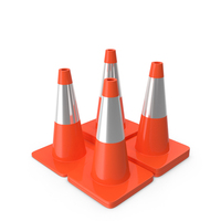 18 Inch Traffic Cone With Reflector PNG & PSD Images
