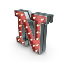 Marquee Letter N PNG & PSD Images