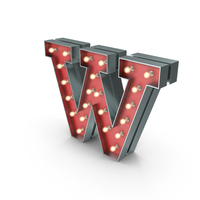 Marquee Letter W PNG & PSD Images