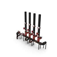Industrial Multiple Vertical Pipes System PNG & PSD Images