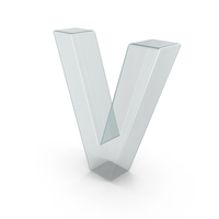 Glass Letter V PNG & PSD Images