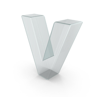 Glass Lowercase Letter V PNG & PSD Images