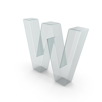 Glass Letter W PNG & PSD Images
