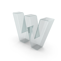 Glass Lowercase Letter W PNG & PSD Images
