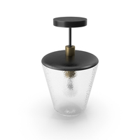 Flush Mount Lamp Bronze Clear Glass PNG & PSD Images