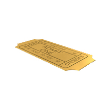 Event Admit One Golden Ticket PNG & PSD Images