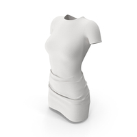White Mock Neck Mini Dress PNG & PSD Images
