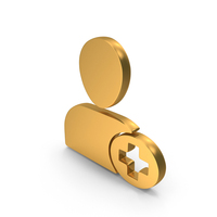 Gold Add User Icon PNG & PSD Images