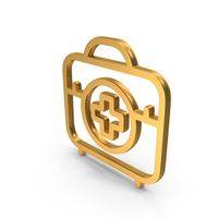 Gold First Aid Box Outline Icon PNG & PSD Images