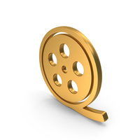 Gold Film Reel Icon PNG & PSD Images