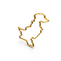 Gold Pakistan Map Outline Icon PNG & PSD Images