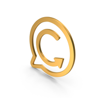 Gold Refresh Chat Bubble Icon PNG & PSD Images