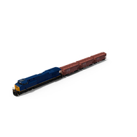 Diesel Electric Locomotive Train With Freight Cars PNG & PSD Images