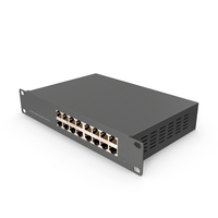 Network Switch 16 Ports Grey PNG & PSD Images