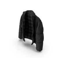 Oversize Puffer Mens Jacket Black PNG & PSD Images